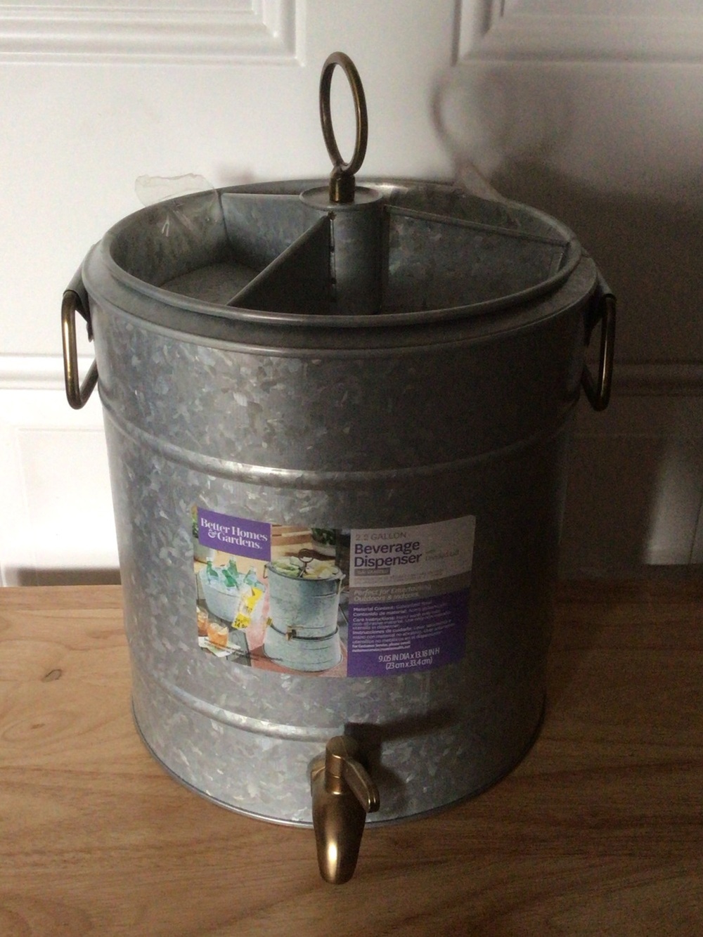 Better Homes And Gardens Galvanized Drink Dispenser with Brass Spigot - Silver